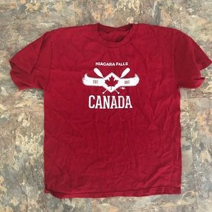 Red & White Niagra Falls Canada Tee